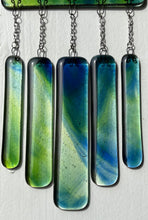 Load image into Gallery viewer, Blue and Green Swirl Wind Chimes