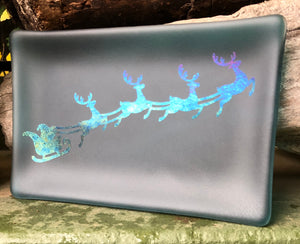 Shimmering Santa - Fused Glass Dish