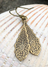 Load image into Gallery viewer, Floral Filigree Earrings - Antique Bronze