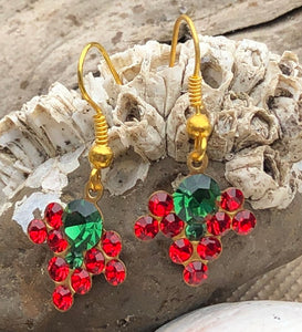 Art Nouveau Cluster Crystal Earrings