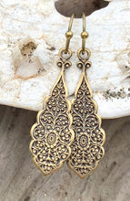 Load image into Gallery viewer, Floral Filigree Earrings - Antique Bronze