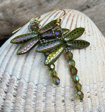 Load image into Gallery viewer, Dragonfly Beaded Earrings