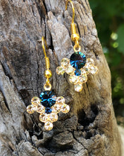 Load image into Gallery viewer, Art Nouveau Cluster Crystal Earrings