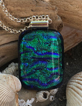 Load image into Gallery viewer, Blue Green Dichroic Glass Pendant