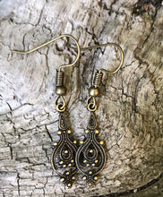 Load image into Gallery viewer, Victorian Filigree Earrings - Antique Bronze