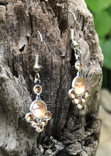 Load image into Gallery viewer, Art Nouveau Cappuccino and Lt Topaz Crystal Earrings