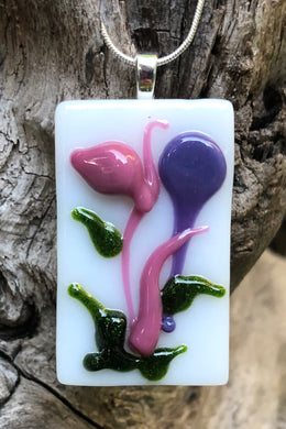 Meadow Blooms Fused Glass Pendant