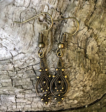 Load image into Gallery viewer, Victorian Filigree Earrings - Antique Bronze
