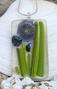 Passionflowers Fused Glass Pendant