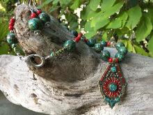 Load image into Gallery viewer, Mineral Necklace - Nepalese Pendant Necklace and Earrings Set