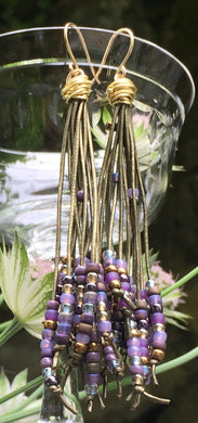 Cattail Earrings - Regal Purple