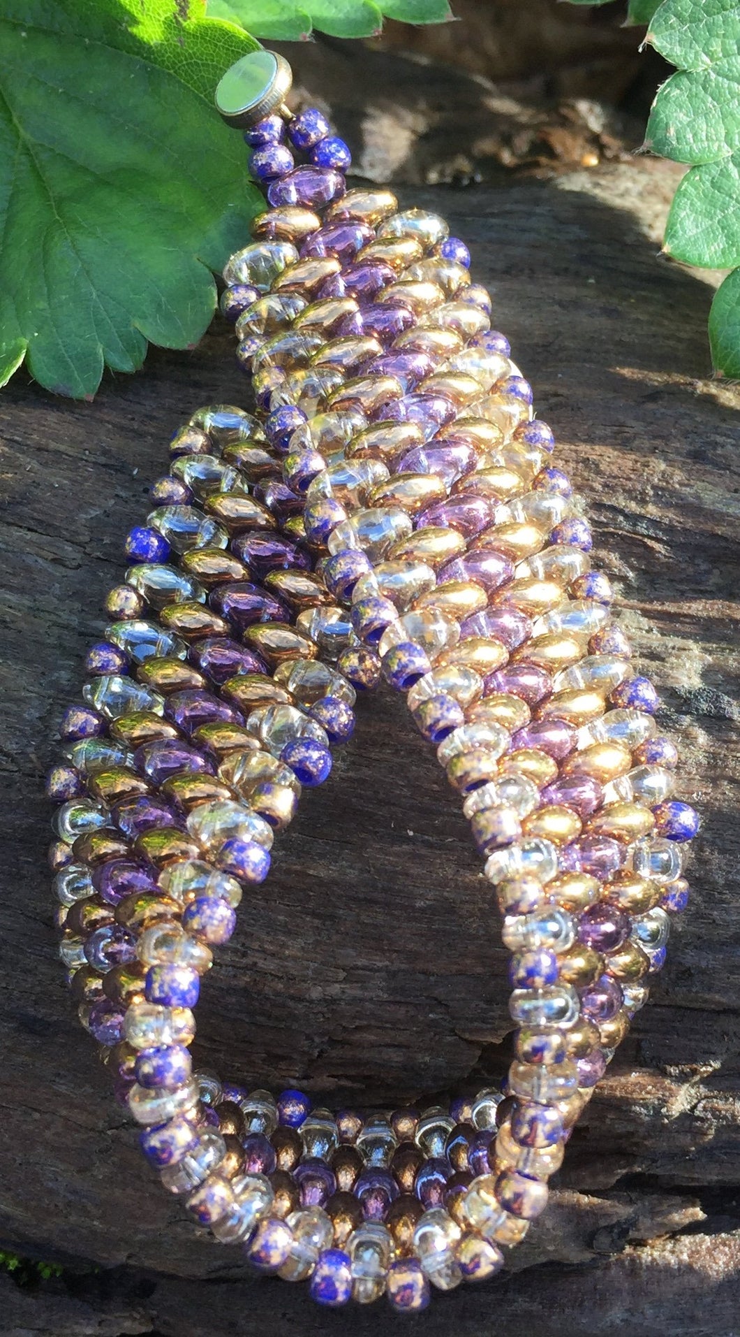 Snakeskin Bracelet - Purple Crystal Twilight