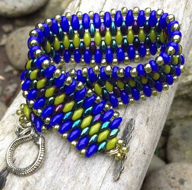 Snakeskin Bracelet - Cobalt and Olive