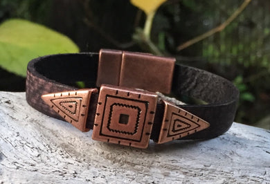 Leather Bracelet - Brown Southwest Flair