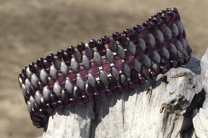 Snakeskin Bracelet - Mulberry and Gray