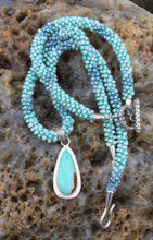 Load image into Gallery viewer, Kumihimo Necklace and Bracelet Set - Minty Green with Amazonite Pendant