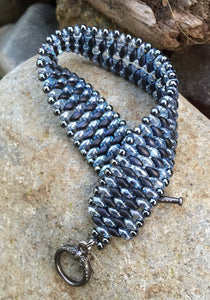 Snakeskin Bracelet - Navy and Light Blue