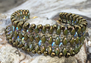 Snakeskin Bracelet - Wasabi Green and Black Diamond