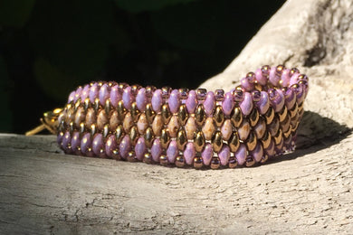 Snakeskin Bracelet - Pink-Lavender and Gold