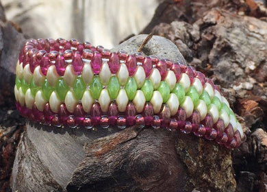 Snakeskin Bracelet - Pink Cream Green