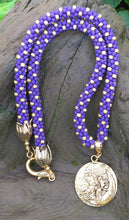 Load image into Gallery viewer, Kumihimo Necklace - Purple and Gold Fairy