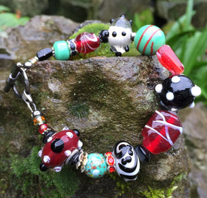 Christmas Lampwork Bracelets Christmas Holiday Glass Lampwork Bead