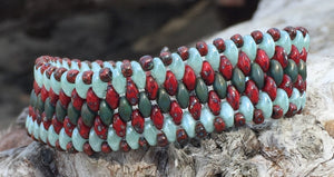 Snakeskin Bracelet - Turquoise Red and Pale Blue