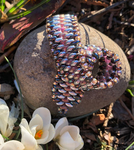 Snakeskin Bracelet - Rose Silver and Iridescent