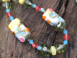 Lampwork Glass Necklace - Tutti Frutti