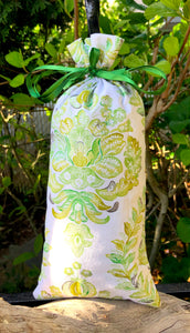 White and Green Floral Brocade Pattern
