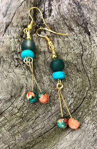 Mineral Necklace - Cloisonné and Turquoise Set