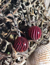 Load image into Gallery viewer, Hand blown Swirly Peppermint style Earrings