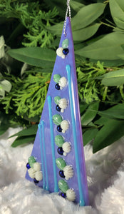 Holiday Ornaments - Winter Flowers on Purple