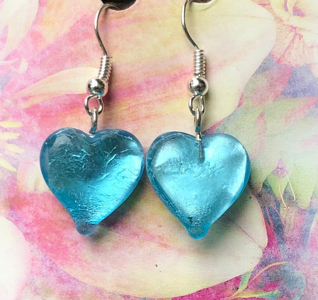 Light Blue Heart Earrings