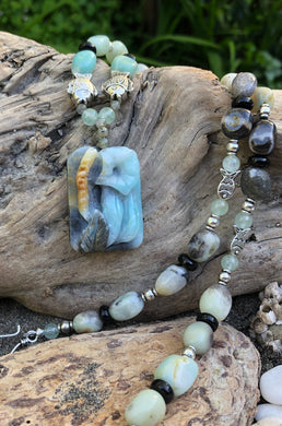 Mineral Necklace - Carved Amazonite
