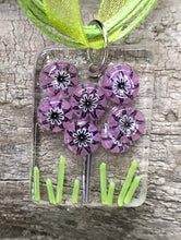 Load image into Gallery viewer, Purple Posies Fused Glass Pendant