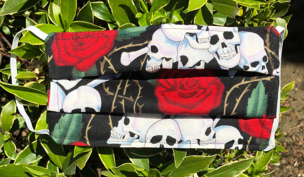 Face Mask Skulls and Roses