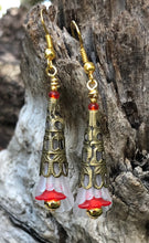 Load image into Gallery viewer, Tulip Style Earrings - Trumpet with Bronze