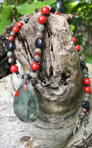 Mineral Necklace - Bloodstone and Turquoise