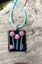 Load image into Gallery viewer, Trio of Blooms Fused Glass Pendant