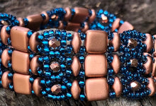 Load image into Gallery viewer, Beaded Bracelet - Brocade Copper and Zircon Blue