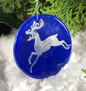 Holiday Ornaments - Blue Rudolph