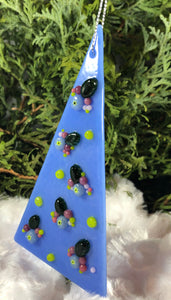 Holiday ornaments - Periwinkle with Flowers