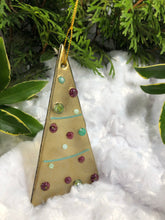 Load image into Gallery viewer, Holiday ornaments - Gold with Cranberry and Mint