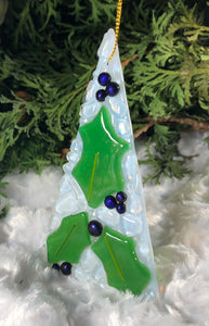 Holiday Ornaments - Purple Holly with Iridescent