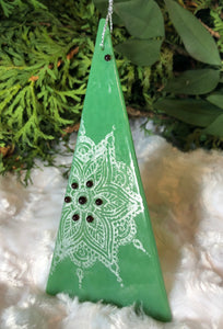 Holiday Ornaments - Mineral Green / Mica / Embellished