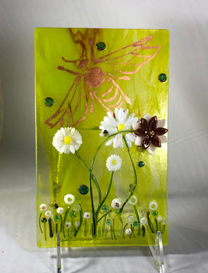 Bee’s Knees Fused Glass Art Panel