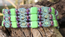 Load image into Gallery viewer, Beaded Bracelet - Spring Green Brocade