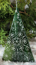 Load image into Gallery viewer, Holiday ornaments - Snowflakes on streaky Green