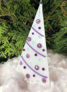 Holiday Ornaments - white with Violet Decorations